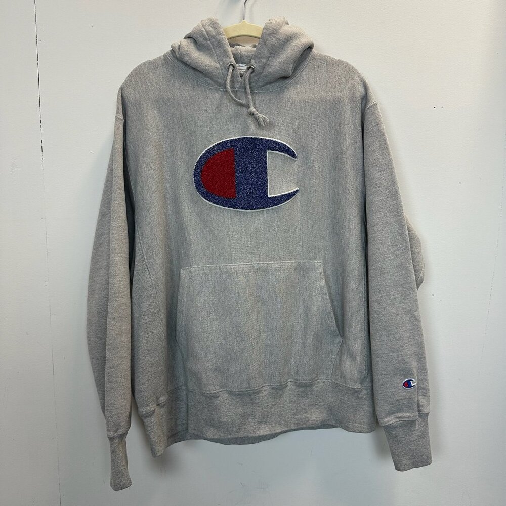 Champion Reverse Weave Pullover Hoodie Large Logo - Picture 2 of 15